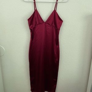 Burgundy silk dress